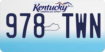 KY license plate 978TWN