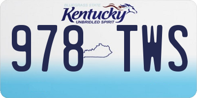 KY license plate 978TWS