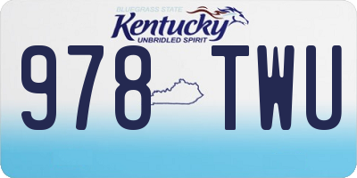 KY license plate 978TWU
