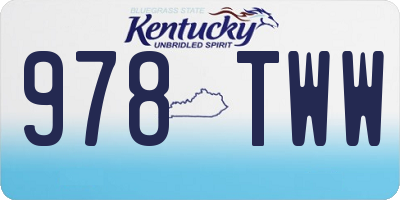 KY license plate 978TWW