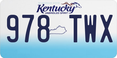 KY license plate 978TWX