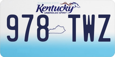 KY license plate 978TWZ
