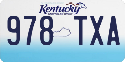 KY license plate 978TXA