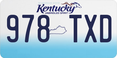 KY license plate 978TXD