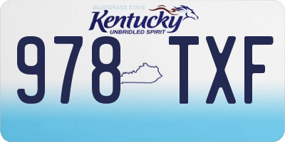 KY license plate 978TXF