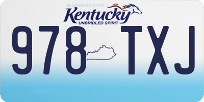 KY license plate 978TXJ