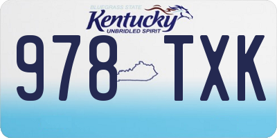 KY license plate 978TXK