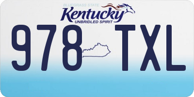 KY license plate 978TXL