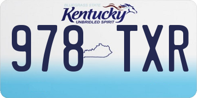 KY license plate 978TXR