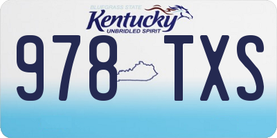 KY license plate 978TXS