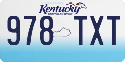 KY license plate 978TXT