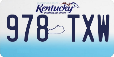 KY license plate 978TXW
