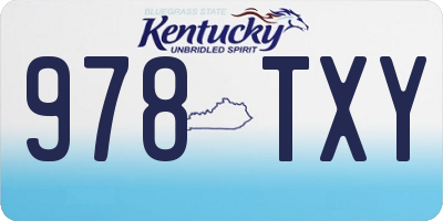 KY license plate 978TXY