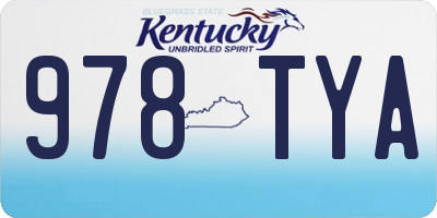KY license plate 978TYA