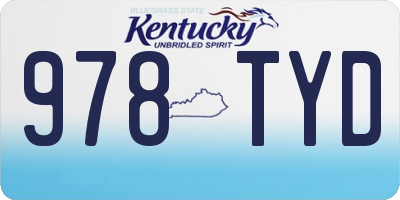 KY license plate 978TYD