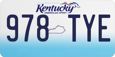 KY license plate 978TYE