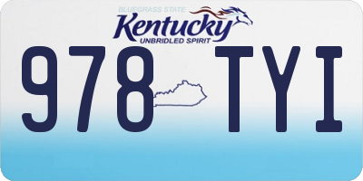 KY license plate 978TYI