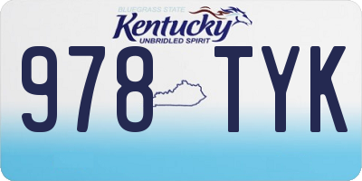 KY license plate 978TYK