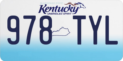 KY license plate 978TYL