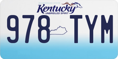 KY license plate 978TYM