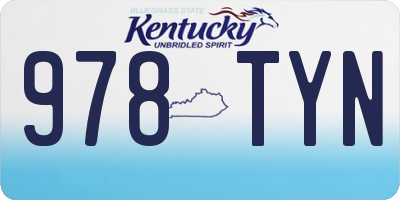 KY license plate 978TYN