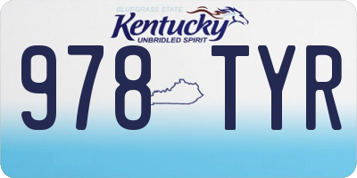 KY license plate 978TYR