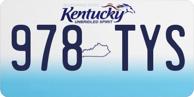 KY license plate 978TYS