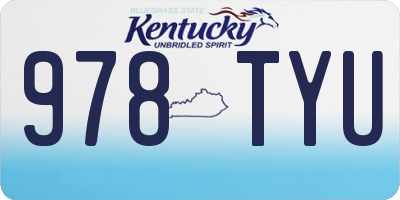 KY license plate 978TYU