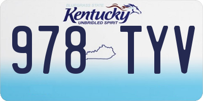 KY license plate 978TYV