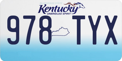 KY license plate 978TYX