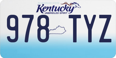 KY license plate 978TYZ