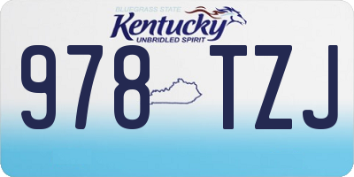 KY license plate 978TZJ
