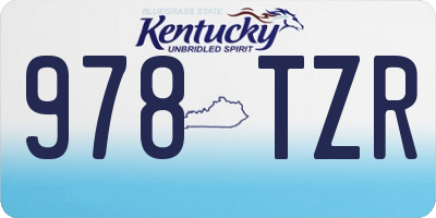 KY license plate 978TZR