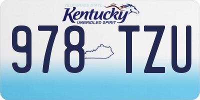 KY license plate 978TZU