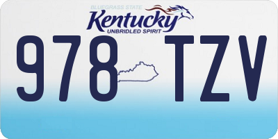 KY license plate 978TZV