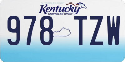 KY license plate 978TZW