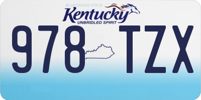 KY license plate 978TZX
