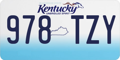 KY license plate 978TZY