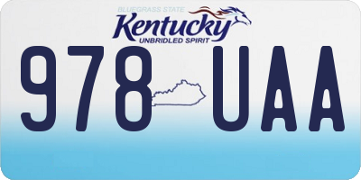 KY license plate 978UAA