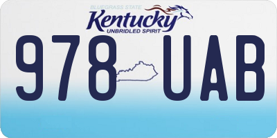 KY license plate 978UAB