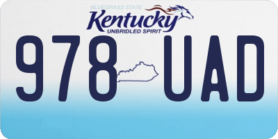 KY license plate 978UAD