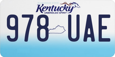 KY license plate 978UAE