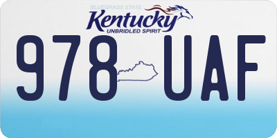 KY license plate 978UAF