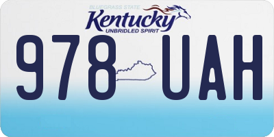 KY license plate 978UAH