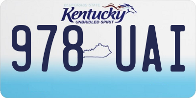 KY license plate 978UAI