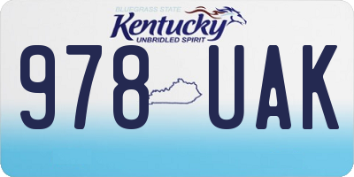 KY license plate 978UAK