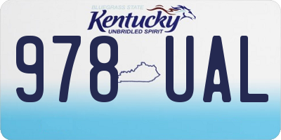 KY license plate 978UAL
