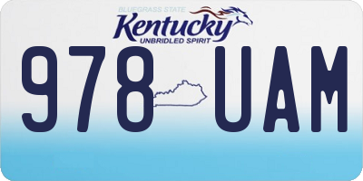 KY license plate 978UAM
