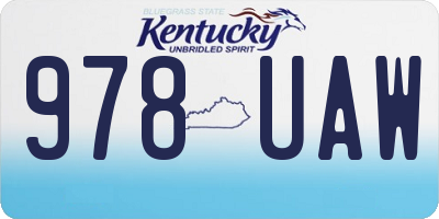 KY license plate 978UAW