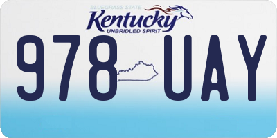 KY license plate 978UAY